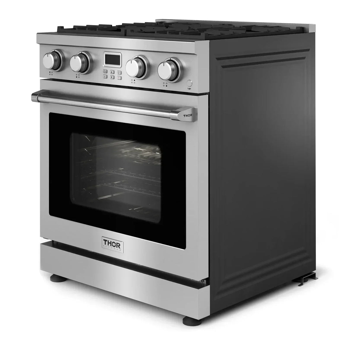 Thor Kitchen 2-Piece Appliance Package - 30-Inch Gas Range and Wall Mount Range Hood in Stainless Steel