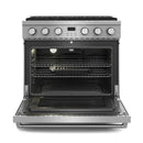 Thor Kitchen 5-Piece Appliance Package - 36-Inch Gas Range, Pro-Style Wall Mount Range Hood, Refrigerator, Dishwasher, and Microwave in Stainless Steel