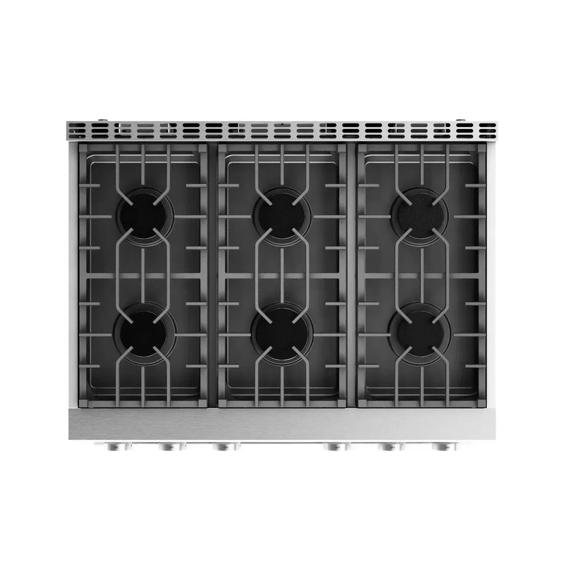 Thor Kitchen 2-Piece Appliance Package - 36-Inch Gas Range and Wall Mount Range Hood in Stainless Steel