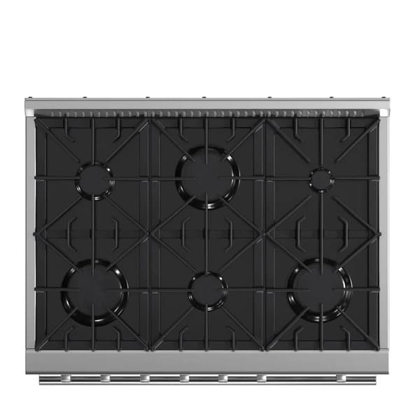FORNO 3-Piece Appliance Package - 36-Inch Marco Gas Range, French Door Refrigerator, & Dishwasher in Stainless Steel FBDL-009-01CAUS