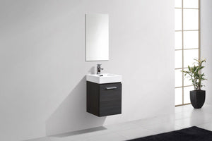 Bliss 16 in. Wall Mount Modern Bathroom Vanity - Gray Oak