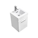Bliss 16 in. Wall Mount Modern Bathroom Vanity - High Gloss White