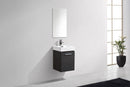 Bliss 16 in. Wall Mount Modern Bathroom Vanity - High Gloss Gray Oak