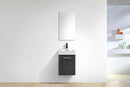 Bliss 16 in. Wall Mount Modern Bathroom Vanity - High Gloss Gray Oak
