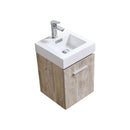 Bliss 16 in. Wall Mount Modern Bathroom Vanity - Nature Wood