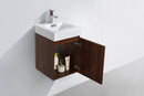 Bliss 16 in. Wall Mount Modern Bathroom Vanity - Walnut