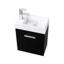 Bliss 18 in. Wall Mount Modern Bathroom Vanity - Black