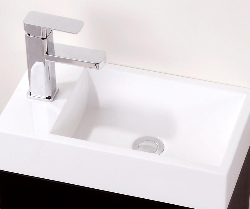 Bliss 18 in. Wall Mount Modern Bathroom Vanity - Black