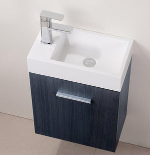 Bliss 18 in. Wall Mount Modern Bathroom Vanity - Gray Oak
