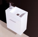 Bliss 18 in. Wall Mount Modern Bathroom Vanity - 	High Gloss White