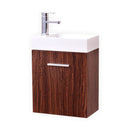 Bliss 18 in. Wall Mount Modern Bathroom Vanity - Walnut