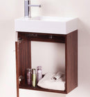 Bliss 18 in. Wall Mount Modern Bathroom Vanity - Walnut