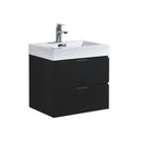Bliss 24 in. Wall Mount Modern Bathroom Vanity - Black