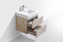 Bliss 24 in. Wall Mount Modern Bathroom Vanity - Nature Wood