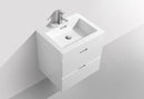 Bliss 24 in. Wall Mount Modern Bathroom Vanity - High Gloss White