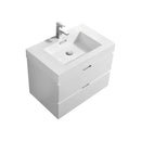Bliss 30 in. Wall Mount Modern Bathroom Vanity - High Gloss White