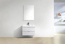 Bliss 30 in. Wall Mount Modern Bathroom Vanity - High Gloss White