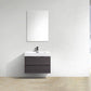 Bliss 30 in. Wall Mount Modern Bathroom Vanity - High Gloss Gray Oak