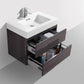 Bliss 30 in. Wall Mount Modern Bathroom Vanity - High Gloss Gray Oak