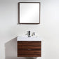 Bliss 30 in. Wall Mount Modern Bathroom Vanity - Walnut