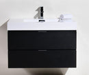 Bliss 36 in. Wall Mount Modern Bathroom Vanity - Black