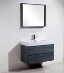 Bliss 36 in. Wall Mount Modern Bathroom Vanity - Gray Oak