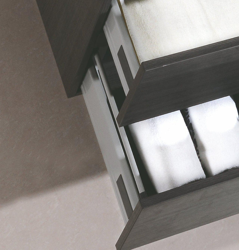 Bliss 36 in. Wall Mount Modern Bathroom Vanity - Gray Oak