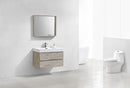 Bliss 36 in. Wall Mount Modern Bathroom Vanity - Nature Wood