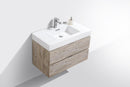 Bliss 36 in. Wall Mount Modern Bathroom Vanity - Nature Wood