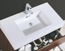 Bliss 36 in. Wall Mount Modern Bathroom Vanity - Walnut