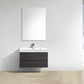 Bliss 36 in. Wall Mount Modern Bathroom Vanity - High Gloss Gray Oak