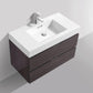 Bliss 36 in. Wall Mount Modern Bathroom Vanity - High Gloss Gray Oak
