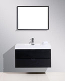 Bliss 40 in. Wall Mount Modern Bathroom Vanity - Black
