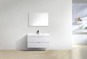 Bliss 40 in. Wall Mount Modern Bathroom Vanity - High Gloss White