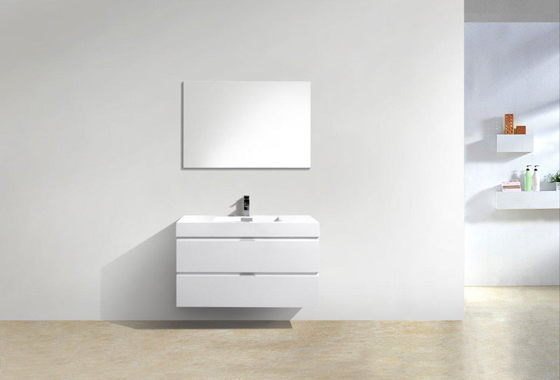 Bliss 40 in. Wall Mount Modern Bathroom Vanity - High Gloss White