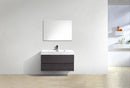 Bliss 40 in. Wall Mount Modern Bathroom Vanity - High Gloss Gray Oak
