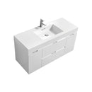 Bliss 48 in. Wall Mount Modern Bathroom Vanity - High Gloss White