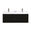 KubeBath Bliss 60 in. Double Sink Wall Mount Modern Bathroom Vanity - Black, BSL60D-BK