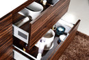 KubeBath Bliss 60 in. Single Sink Wall Mount Modern Bathroom Vanity - Walnut, BSL60S-WNT