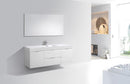 KubeBath Bliss 60 in. Single Sink Wall Mount Modern Bathroom Vanity - High Gloss White, BSL60S-GW