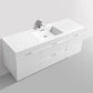KubeBath Bliss 60 in. Single Sink Wall Mount Modern Bathroom Vanity - High Gloss White, BSL60S-GW