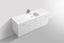 KubeBath Bliss 60 in. Single Sink Wall Mount Modern Bathroom Vanity - High Gloss White, BSL60S-GW