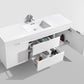 KubeBath Bliss 60 in. Single Sink Wall Mount Modern Bathroom Vanity - High Gloss White, BSL60S-GW