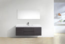 KubeBath, Bliss 60 in. Single Sink Wall Mount Modern Bathroom Vanity - High Gloss Gray Oak, BSL60S-HGGO