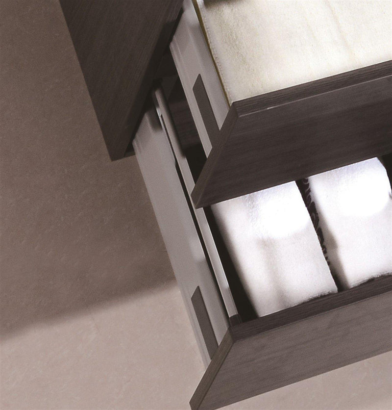 Bliss 72 in. Double Sink Wall Mount Modern Bathroom Vanity - Gray Oak