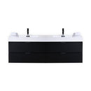 Bliss 80 in. Double Sink Wall Mount Modern Bathroom Vanity - Black