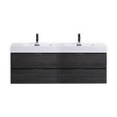 Bliss 80 in. Double Sink Wall Mount Modern Bathroom Vanity - Gray Oak