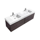 Bliss 80 in. Double Sink Wall Mount Modern Bathroom Vanity - High Gloss Gray Oak