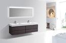 Bliss 80 in. Double Sink Wall Mount Modern Bathroom Vanity - High Gloss Gray Oak
