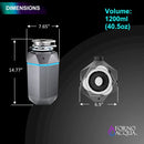 FORNO Acqua BrightDiamond 1HP Super Quiet Garbage Disposal Corded with Motion Sensor Cabinet Light & Pre-Wired Air Switch